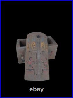 RARE ANCIENT EGYPTIAN ANTIQUITIES Osiris Nut Scarab Symbol Carved Jewelry Box