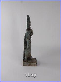 RARE ANCIENT EGYPTIAN ANTIQUITIES Statue Hathor with Luck Good Hieroglyphic