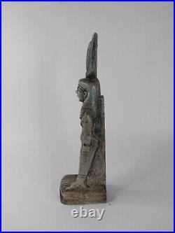 RARE ANCIENT EGYPTIAN ANTIQUITIES Statue Hathor with Luck Good Hieroglyphic