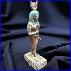 RARE ANCIENT EGYPTIAN ANTIQUITIES Statue Large Hathor Goddess Of Sky Pharaonic