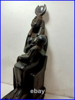 RARE ANTIQUE ANCIENT EGYPTIAN Statue Seated Goddess Isis Nursing Horus