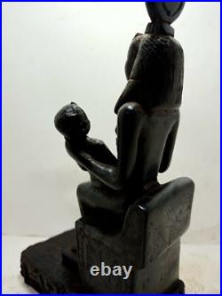 RARE ANTIQUE ANCIENT EGYPTIAN Statue Seated Goddess Isis Nursing Horus
