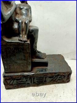 RARE ANTIQUE ANCIENT EGYPTIAN Statue Seated Goddess Isis Nursing Horus