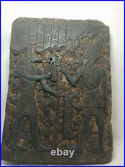 RARE ANTIQUE ANCIENT EGYPTIAN Stela God Osiris Lord God Anubis Protect 1530 Bc