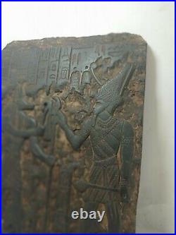 RARE ANTIQUE ANCIENT EGYPTIAN Stela God Osiris Lord God Anubis Protect 1530 Bc