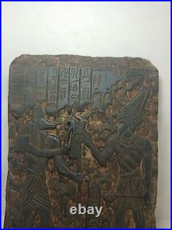 RARE ANTIQUE ANCIENT EGYPTIAN Stela God Osiris Lord God Anubis Protect 1530 Bc