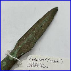 RARE Ancient Luristan Bronze Spear Head Weapon Artifact Antiquity C. 1-3 Cent BC