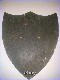 RARE Antique Cornell University Bronze & Wood Antique Wall Hanging Shield Plaque
