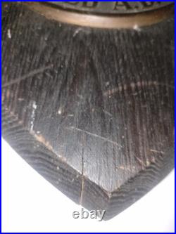 RARE Antique Cornell University Bronze & Wood Antique Wall Hanging Shield Plaque