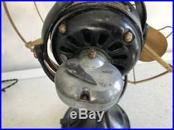 RARE Antique General Electric GE 1911 KIDNEY Oscillating Fan 16 brass blades