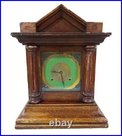 RARE Antique c. 1882 Bomelstein Jewelers Brooklyn NYC Chiming Oak Mantel Clock