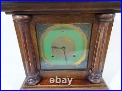 RARE Antique c. 1882 Bomelstein Jewelers Brooklyn NYC Chiming Oak Mantel Clock