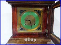 RARE Antique c. 1882 Bomelstein Jewelers Brooklyn NYC Chiming Oak Mantel Clock