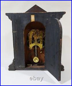 RARE Antique c. 1882 Bomelstein Jewelers Brooklyn NYC Chiming Oak Mantel Clock