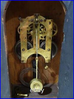 RARE Antique c. 1882 Bomelstein Jewelers Brooklyn NYC Chiming Oak Mantel Clock