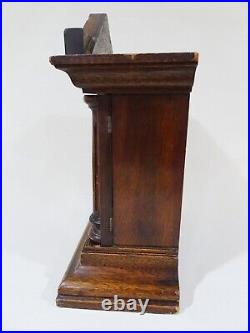 RARE Antique c. 1882 Bomelstein Jewelers Brooklyn NYC Chiming Oak Mantel Clock