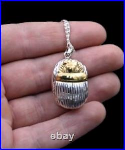 RARE EGYPTIAN ANTIQUES Scarab Beetle as Amulet and Pendant Made Pure Silver BC