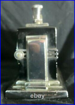 RARE (Large Face/Figure 190) ART DECO RONSON CLOCK TOUCH TIP LIGHTER AWESOME