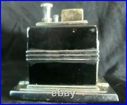 RARE (Large Face/Figure 190) ART DECO RONSON CLOCK TOUCH TIP LIGHTER AWESOME