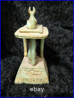 Raer Antique Anubis Ancient Egyptian God of the Afterlife Figurine Green Stone