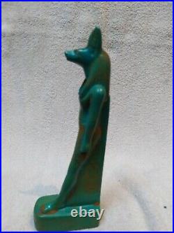 Raer Antique Anubis Ancient Egyptian God of the Afterlife Figurine green stone