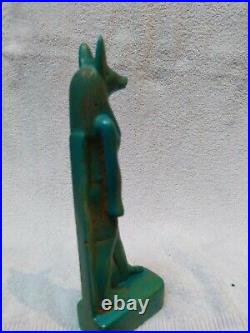 Raer Antique Anubis Ancient Egyptian God of the Afterlife Figurine green stone