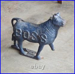 Rare 1800's 1920's Antique cast iron Boss windmill weight advertising