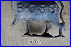 Rare 1800's 1920's Antique cast iron Boss windmill weight advertising