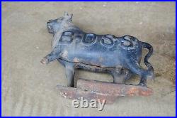 Rare 1800's 1920's Antique cast iron Boss windmill weight advertising