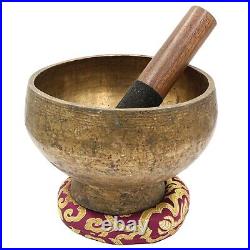 Rare 80 Years 8 Antique Hand Beaten Singing Bowl 7 Metals Tibetan Vintage Nepal