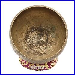 Rare 80 Years 8 Antique Hand Beaten Singing Bowl 7 Metals Tibetan Vintage Nepal