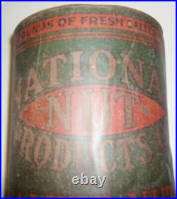 Rare ANTIQUE NATIONAL NUT PRODUCTS CO. SALTED NUTS TIN CAN 10PD SIZE 10 1/2