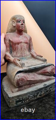 Rare Ancient Antique Pharaonic Egyptian Writer Statue Antiques BC Scribe