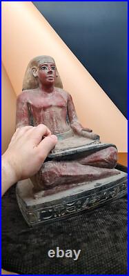 Rare Ancient Antique Pharaonic Egyptian Writer Statue Antiques BC Scribe