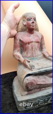 Rare Ancient Antique Pharaonic Egyptian Writer Statue Antiques BC Scribe