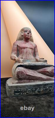Rare Ancient Antique Pharaonic Egyptian Writer Statue Antiques BC Scribe