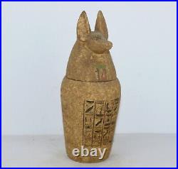 Rare Ancient Egyptian Antique Anubis Canopic Jar Organs Storage Egyptology BC