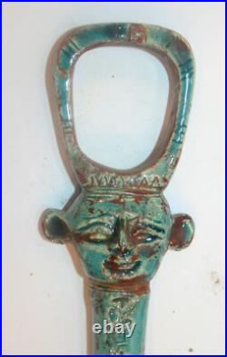 Rare Ancient Egyptian Antique Faience key of Hathor Egyptian Mythology BC