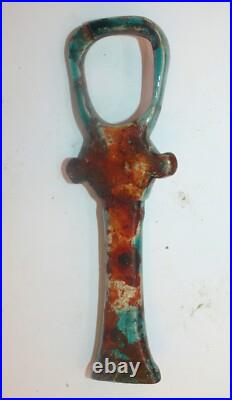 Rare Ancient Egyptian Antique Faience key of Hathor Egyptian Mythology BC