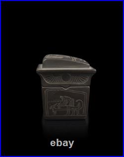 Rare Ancient Egyptian Antique Stone Box with 4 Set Canopic Jars Pharaonic