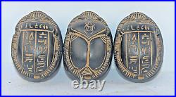 Rare Ancient Egyptian Antiques 3 Scarabs For Protection BC Egyptian Mythology