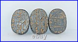 Rare Ancient Egyptian Antiques 3 Scarabs For Protection BC Egyptian Mythology