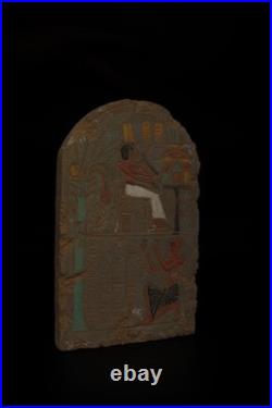 Rare Ancient Egyptian Antiques Of Authentic Pharaonic Stela Made Of Stone