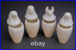 Rare Ancient Egyptian Antiques Pharaonic Unique 4 Canopic Jars Sons of Horus BC