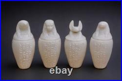 Rare Ancient Egyptian Antiques Pharaonic Unique 4 Canopic Jars Sons of Horus BC