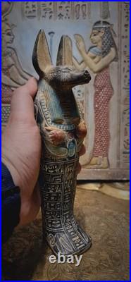 Rare Ancient Egyptian Antiques Statue of Anubis Pharaonic God of Afterlife BC