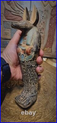 Rare Ancient Egyptian Antiques Statue of Anubis Pharaonic God of Afterlife BC