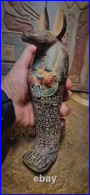Rare Ancient Egyptian Antiques Statue of Anubis Pharaonic God of Afterlife BC