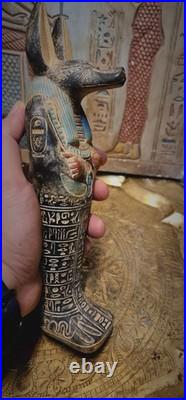 Rare Ancient Egyptian Antiques Statue of Anubis Pharaonic God of Afterlife BC