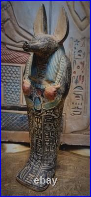 Rare Ancient Egyptian Antiques Statue of Anubis Pharaonic God of Afterlife BC